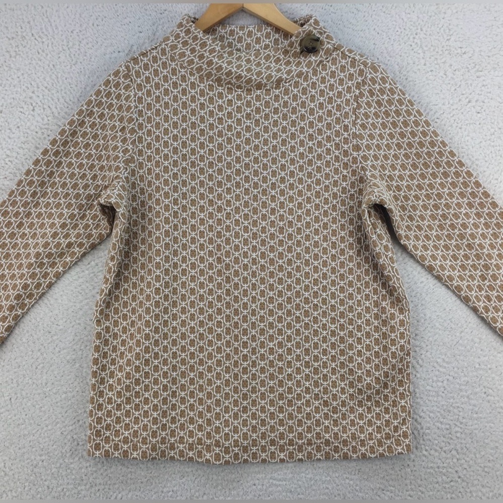 NWOT Ann Taylor XS Luxury Knit Retro Chain Link Lightweight Mockneck Sweater Top - Picture 2 of 7
